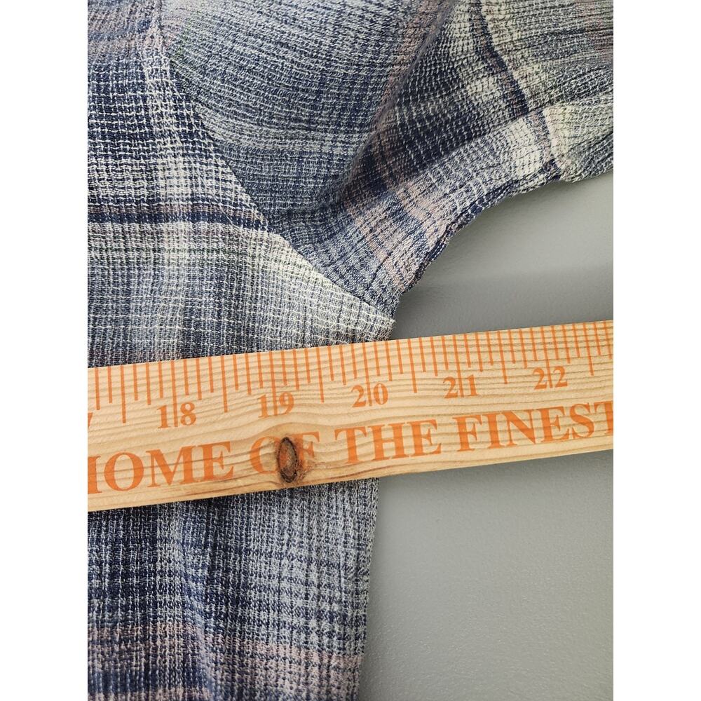 Patagonia Button Front Shirt Mens Medium Blue Plaid Long‎ Sleeve Organic Cotton - Picture 5 of 7